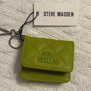 Steve Madden Chartreuse Quilted Keychain Wallet
